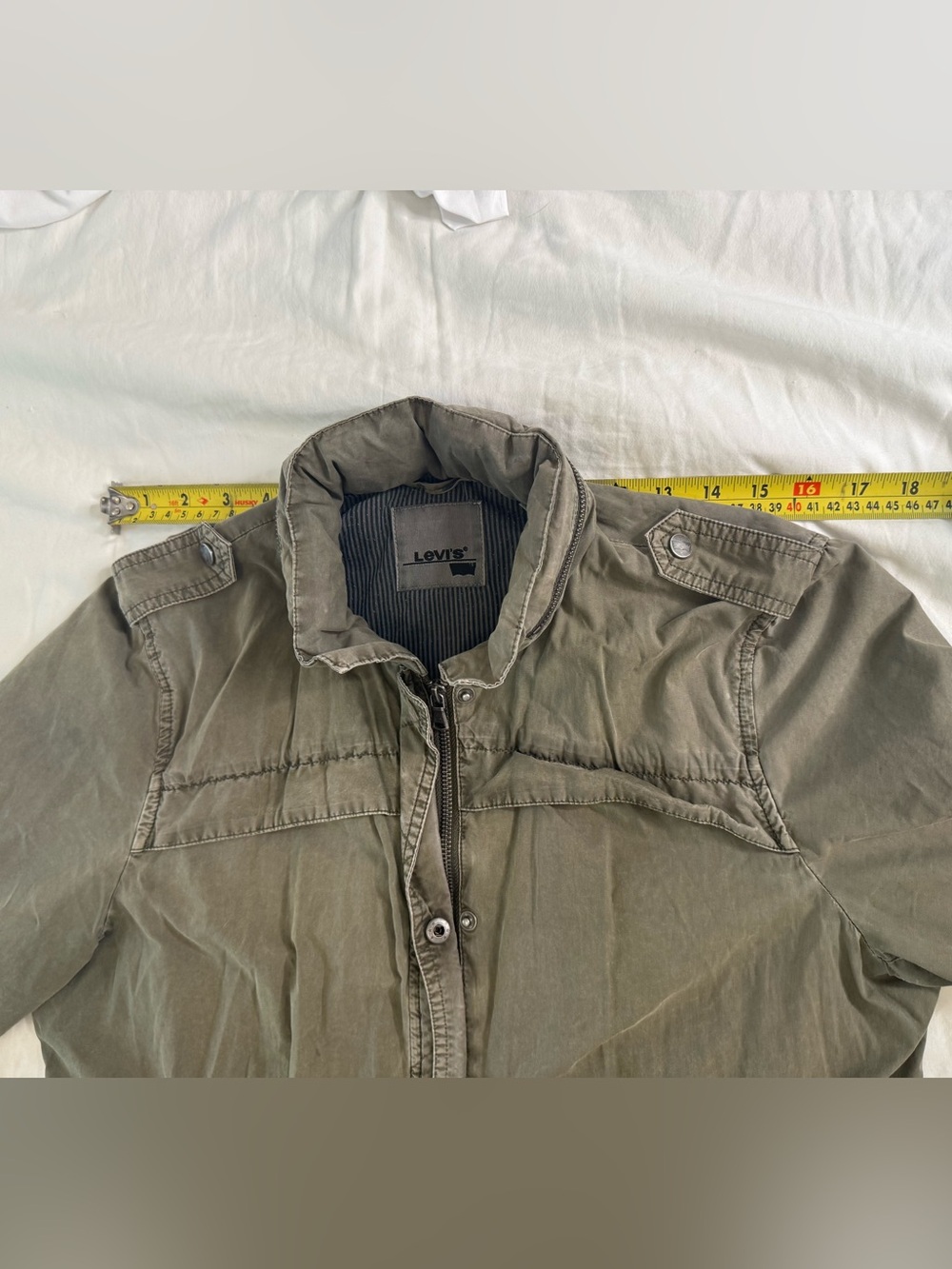 Levi’s Olive Military Utility Field Jacket Hooded Gorpcore Anorak Cargo Medium - Picture 14 of 14